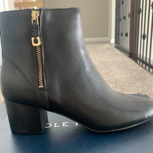 NIB Cole Haan black leather Bootie size9
